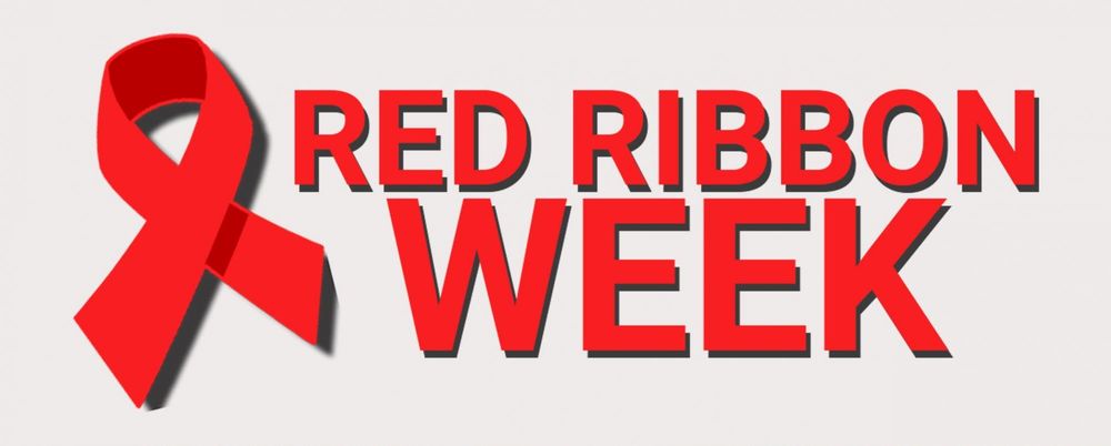 Red ribbon image with Red Ribbon Week spelled out.