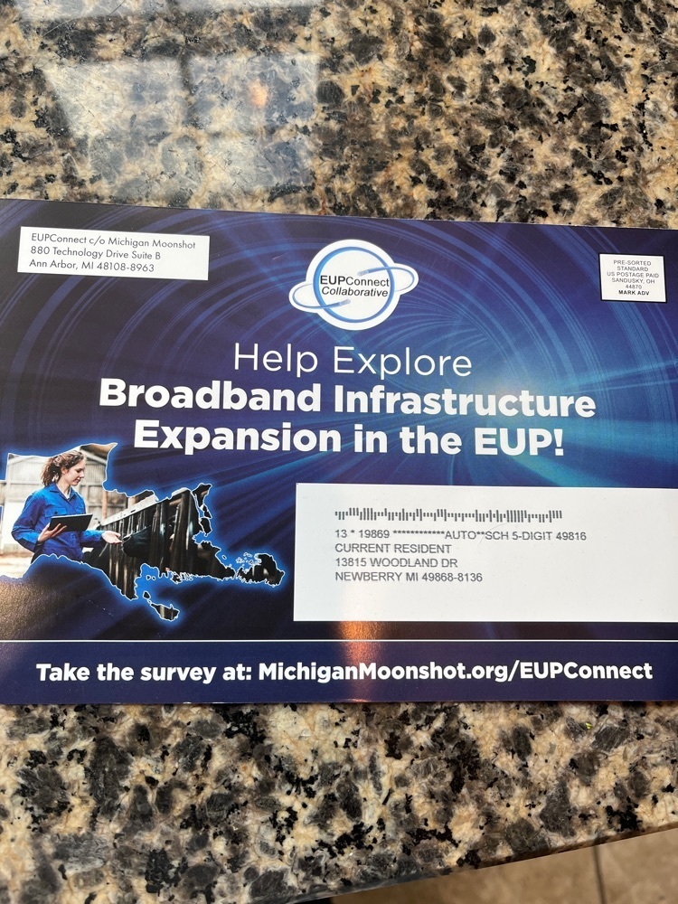 UP connect postcard to do a survey on internet