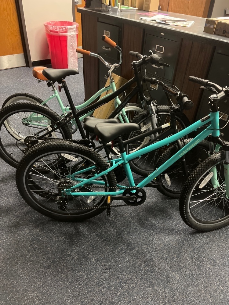 pic of four bikes for reading month
